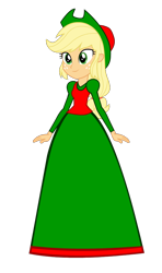 Size: 550x930 | Tagged: safe, artist:cartoonmasterv3, applejack, human, equestria girls, christmas, clothes, female, holiday, long dress, long skirt, simple background, skirt, solo, transparent background, vector