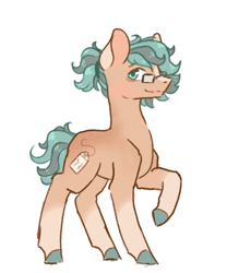 Size: 1000x1200 | Tagged: safe, artist:flaming-trash-can, earth pony, pony, glasses, ponytail, simple background, solo