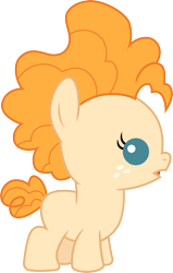 Size: 3000x4722 | Tagged: safe, artist:cloudyglow, pear butter, earth pony, pony, the perfect pear, baby, baby pony, female, filly, freckles, open mouth, solo, vector