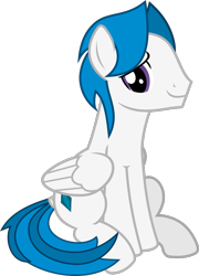 Size: 673x937 | Tagged: safe, artist:frownfactory, oc, oc only, oc:stratagem, pegasus, pony, .svg available, 2020 community collab, blue mane, blue tail, derpibooru community collaboration, male, purple eyes, simple background, sitting, smiling, smiling at you, solo, stallion, svg, tail wrap, transparent background, two toned mane, two toned tail, vector, wings