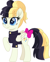 Size: 1203x1500 | Tagged: safe, artist:cloudyglow, songbird serenade, pegasus, pony, my little pony: the movie, alternate hairstyle, bow, clothes, female, mare, older, ribbon, simple background, solo, tail bow, transparent background