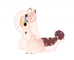 Size: 1600x1291 | Tagged: safe, artist:little-sketches, oc, original species, pony, suisei pony, chest fluff, ear fluff, female, hair over eyes, simple background, solo, white background