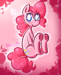 Size: 798x987 | Tagged: safe, artist:duckoiii, derpibooru import, pinkie pie, earth pony, pony, chest fluff, cute, diapinkes, heart, heart eyes, heart hoof, looking at you, sitting, smiling, solo, wingding eyes