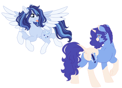 Size: 1024x747 | Tagged: safe, artist:azure-art-wave, oc, oc only, oc:azure, oc:cereal milk, pegasus, pony, unicorn, female, mare, simple background, tongue out, transparent background