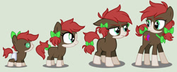 Size: 1024x421 | Tagged: safe, artist:loveedovey, oc, oc only, oc:alizarin fruits, earth pony, pony, age progression, baby, baby pony, base used, female, filly, simple background, solo, teenager