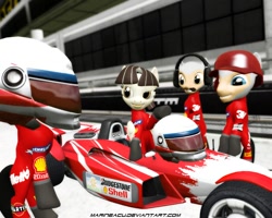 Size: 1000x800 | Tagged: safe, wild fire, oc, pony, bridgestone, cap, car, formula 1, hat, race, shell, shell felix