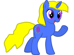 Size: 1280x957 | Tagged: safe, artist:kayman13, oc, oc only, oc:kellen, pony, unicorn, 2020 community collab, base used, derpibooru community collaboration, female, hat, looking at you, simple background, smiling, solo, transparent background, waving