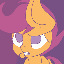 Size: 1079x1079 | Tagged: safe, artist:treble clefé, scootaloo, pegasus, pony, growing up is hard to do, cute, solo