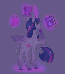 Size: 1280x1451 | Tagged: safe, artist:coolgote, twilight sparkle, twilight sparkle (alicorn), alicorn, pony, book, cloven hooves, leonine tail, levitation, magic, solo, telekinesis