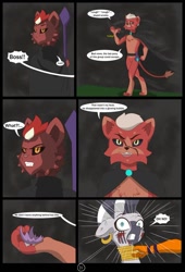 Size: 736x1085 | Tagged: safe, alternate version, artist:chedx, zecora, abyssinian, cat, comic:the storm kingdom, my little pony: the movie, alternate hairstyle, alternate timeline, alternate universe, black paw, black paw warlocks, captured, comic, fanart, fanfic, shocked, the bad guy wins, the black paw warlocks