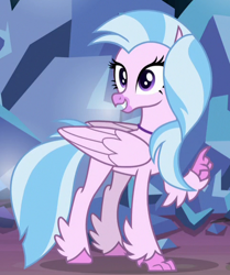 Size: 482x577 | Tagged: safe, screencap, silverstream, classical hippogriff, hippogriff, uprooted, cropped, female, raised claw, solo