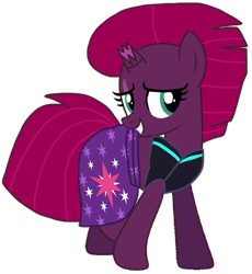 Size: 963x1046 | Tagged: safe, artist:徐詩珮, fizzlepop berrytwist, tempest shadow, unicorn, series:sprglitemplight diary, series:sprglitemplight life jacket days, series:springshadowdrops diary, series:springshadowdrops life jacket days, base used, broken horn, clothes, cute, horn, simple background, swimsuit, tempestbetes, transparent background