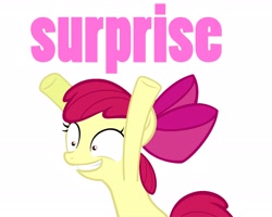 Size: 2048x1638 | Tagged: safe, editor:undeadponysoldier, apple bloom, pony, flailing, quote, simple background, white background