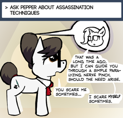 Size: 1280x1222 | Tagged: safe, artist:owlor, raven, earth pony, comic, food, pepper, salt