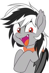 Size: 5000x7335 | Tagged: safe, artist:jhayarr23, oc, oc only, oc:stormdancer, bat pony, pony, bandana, bat pony oc, bat wings, cute, fangs, happy, looking at you, movie accurate, simple background, staring into your soul, transparent background, wings