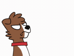 Size: 540x405 | Tagged: safe, artist:askwinonadog, winona, dog, animated, ask winona, barking, blank eyes, cute, description is relevant, frame by frame, gif, simple background, solo, upside down, white background, winonabetes