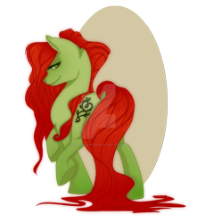 Size: 600x680 | Tagged: safe, artist:wordswhisperer, earth pony, pony, poison ivy, poison ivy (dc comics), ponified