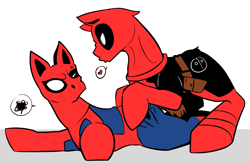 Size: 1081x706 | Tagged: safe, artist:inanimatedbrony, pony, deadpool, ponified, spider-man