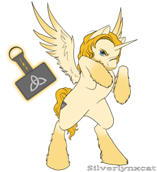 Size: 524x572 | Tagged: safe, artist:silverlynxcat, derpibooru import, pony, ponified, thor