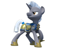 Size: 1280x1024 | Tagged: safe, artist:clawed-nyasu, oc, oc only, oc:scope, pony, 3d, 3d model, armor, commission, simple background, solo, transparent background
