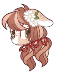 Size: 1024x1316 | Tagged: safe, artist:chococolte, oc, oc only, pony, base used, bust, female, floppy ears, flower, flower in hair, mare, portrait, simple background, solo, transparent background