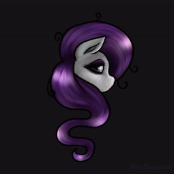 Size: 4096x4096 | Tagged: safe, artist:shanadessaint, oc, pony, bust, hair, on side, portrait, purple, purple eyes, purple mane, solo