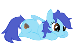 Size: 2923x2067 | Tagged: safe, artist:oceanbreezebrony, oc, oc:blueberry muffin, pegasus, pony, amputee, bandage, crying, high res, missing limb, one winged pegasus, prone, solo, stump