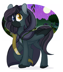 Size: 1200x1377 | Tagged: safe, artist:bubaiuv, oc, oc:quivering raven, pegasus, pony, bow (weapon), female, heterochromia, mare, solo