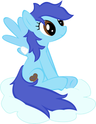 Size: 1630x2108 | Tagged: safe, artist:oceanbreezebrony, oc, oc:blueberry muffin, pegasus, pony, amputee, bandage, cloud, female, mare, missing limb, one winged pegasus, simple background, solo, stump, transparent background