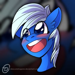 Size: 1024x1024 | Tagged: safe, artist:obscuredragone, oc, pony, big eyes, blushing, commission, ear fluff, grin, happy, male, open mouth, smiley face, smiling, solo, stallion, ych result