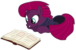 Size: 1241x815 | Tagged: safe, artist:徐詩珮, fizzlepop berrytwist, tempest shadow, unicorn, series:sprglitemplight diary, series:springshadowdrops diary, base used, book, broken horn, clothes, cute, horn, scarf, simple background, studying, tempestbetes, transparent background