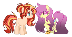 Size: 1997x1028 | Tagged: safe, artist:thesmall-artist, oc, oc only, oc:dracis, oc:sunlight glitter, hybrid, pony, unicorn, base used, female, interspecies offspring, magical lesbian spawn, mare, offspring, parent:discord, parent:fluttershy, parent:starlight glimmer, parent:sunset shimmer, parents:discoshy, parents:shimmerglimmer, simple background, transparent background