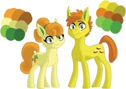 Size: 5974x4230 | Tagged: safe, artist:songbirddeige, carrot cake, carrot top, golden harvest, pony, headcanon, siblings, simple background, transparent background