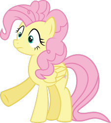 Size: 782x865 | Tagged: safe, artist:crystalmagic6, fluttershy, pegasus, pony, the mean 6, pinkie pie hair, shocked, shocked expression, solo