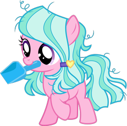 Size: 3028x3000 | Tagged: safe, artist:sollace, sugar stix, earth pony, pony, between dark and dawn, .svg available, cute, female, filly, raised leg, simple background, solo, transparent background, trowel, vector