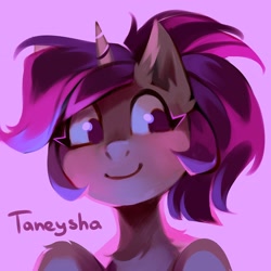 Size: 1648x1648 | Tagged: safe, artist:share dast, oc, oc:lavrushka, pony, unicorn, bust, solo