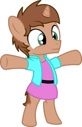 Size: 1604x2475 | Tagged: safe, artist:peternators, oc, oc only, pony, unicorn, bipedal, clothes, colt, crossdressing, dress, male, simple background, smiling, solo, transparent background