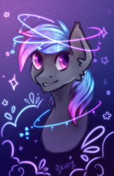 Size: 2200x3400 | Tagged: safe, artist:saphire_opal, oc, oc:grey, bat pony, pony, smiling, solo