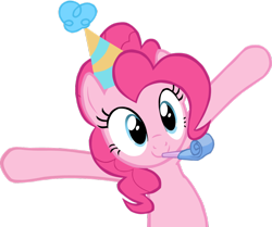 Size: 900x754 | Tagged: safe, pinkie pie, earth pony, pony, hat, party hat, simple background, solo, transparent background