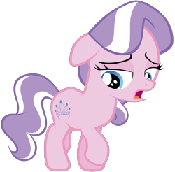 Size: 7000x6875 | Tagged: safe, artist:tardifice, edit, editor:slayerbvc, diamond tiara, earth pony, pony, crusaders of the lost mark, accessory-less edit, female, filly, looking down, missing accessory, simple background, solo, the pony i want to be, transparent background, vector, vector edit