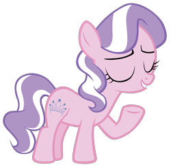 Size: 7000x6810 | Tagged: safe, artist:tardifice, edit, editor:slayerbvc, diamond tiara, earth pony, pony, crusaders of the lost mark, accessory-less edit, female, filly, missing accessory, raised hoof, simple background, solo, transparent background, vector, vector edit