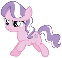 Size: 7000x6610 | Tagged: safe, artist:tardifice, edit, editor:slayerbvc, diamond tiara, earth pony, pony, crusaders of the lost mark, accessory-less edit, female, filly, galloping, missing accessory, simple background, solo, transparent background, vector, vector edit