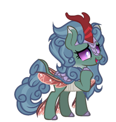 Size: 707x745 | Tagged: safe, artist:chatonettes, artist:galaxyswirlsyt, oc, oc:water luster, hybrid, base used, female, kirinling, offspring, parent:pharynx, parent:rain shine, simple background, solo, transparent background