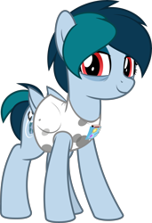 Size: 5509x8032 | Tagged: safe, artist:jhayarr23, oc, oc only, oc:delta vee, pegasus, pony, absurd resolution, bags under eyes, clothes, female, mare, shirt, simple background, smiling, solo, transparent background, vector, when she smiles