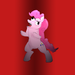 Size: 800x800 | Tagged: safe, artist:theslendid, pinkie pie, earth pony, pony, angry, bipedal, female, mare, solo