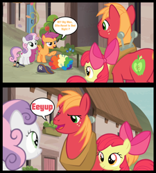 Size: 1280x1420 | Tagged: safe, artist:cartoonmasterv3, edit, edited screencap, screencap, apple bloom, big macintosh, scootaloo, sweetie belle, earth pony, pegasus, pony, unicorn, hard to say anything, cutie mark, cutie mark crusaders, female, filly, the cmc's cutie marks