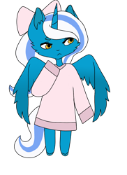 Size: 800x1100 | Tagged: safe, artist:melodywinds, oc, oc:fleurbelle, alicorn, anthro, alicorn oc, bow, clothes, cute, female, hair bow, mare, sweater, winter