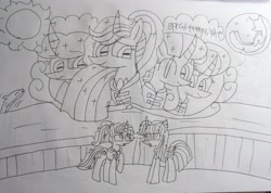 Size: 4068x2894 | Tagged: safe, artist:徐詩珮, fizzlepop berrytwist, glitter drops, luster dawn, princess twilight 2.0, spring rain, tempest shadow, twilight sparkle, twilight sparkle (alicorn), oc, oc:bubble sparkle, alicorn, pony, unicorn, series:sprglitemplight diary, series:sprglitemplight life jacket days, series:springshadowdrops diary, series:springshadowdrops life jacket days, the last problem, alicorn oc, alicornified, bisexual, clothes, cute, female, glitterbetes, glittercorn, glitterlight, glittershadow, lesbian, lifejacket, magical lesbian spawn, mare, mother and child, mother and daughter, next generation, offspring, older, older glitter drops, older spring rain, older tempest shadow, older twilight, parent and child, parent:glitter drops, parent:spring rain, parent:tempest shadow, parents:glittershadow, parents:sprglitemplight, parents:springdrops, parents:springshadow, parents:springshadowdrops, polyamory, race swap, scarf, shipping, sprglitemplight, springbetes, springcorn, springdrops, springlight, springshadow, springshadowdrops, tempestbetes, tempesticorn, tempestlight