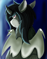 Size: 4000x5000 | Tagged: safe, artist:euspuche, oc, oc:zalam, demon, demon pony, original species, unicorn, bat wings, looking at you, male, wings