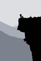 Size: 730x1094 | Tagged: safe, artist:didgereethebrony, daring do, pegasus, pony, australia, cliff, kanangra boyd national park, kanangra walls, mlp in australia, silhouette, solo, valley